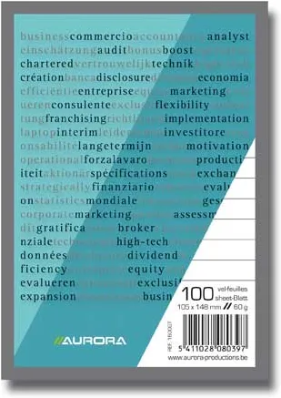 Aurora Blocnotes capsat, A6, 100 file - 60g/mp, microperforatii, Aurora Office - dictando