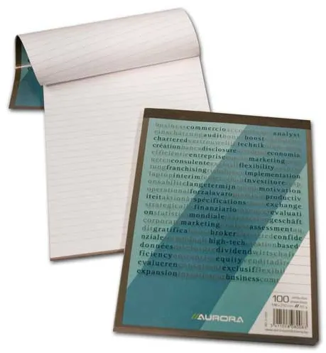 Aurora Blocnotes capsat, A5, 100 file - 60g/mp, microperforatii, Aurora Office - dictando