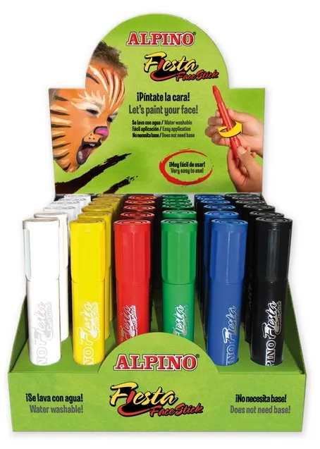 Alpino Display creioane pentru machiaj, 6 x 6culori/display, ALPINO Fiesta