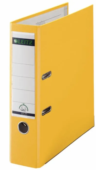 Leitz Biblioraft A4, plastifiat PP/paper, margine metalica 80 mm, Leitz 180 - galben