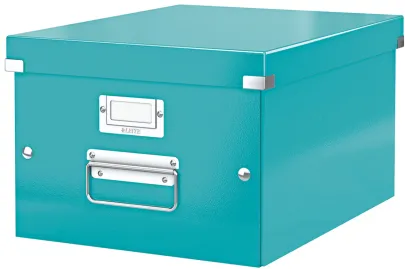 Leitz Cutie arhivare 281 x 200 x 369 mm, Leitz Click Store, carton laminat - turcoaz