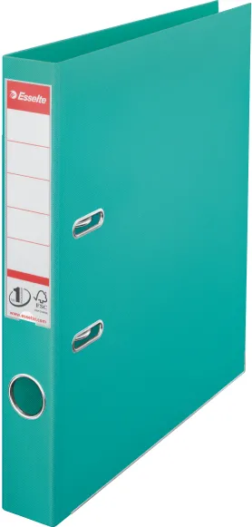 Esselte Biblioraft A4, plastifiat PP/PP, margine metalica, 50 mm, Esselte No. 1 Power - turcoaz