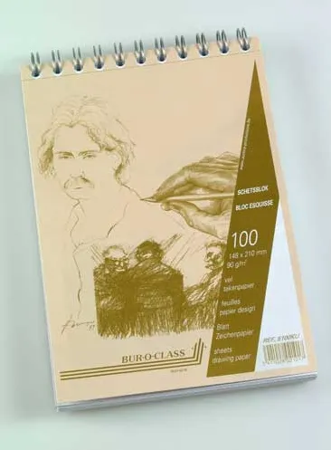 Aurora Bloc desen cu spirala, A5, 100 file - 90g/mp, pentru schite creion, Aurora Esquisse