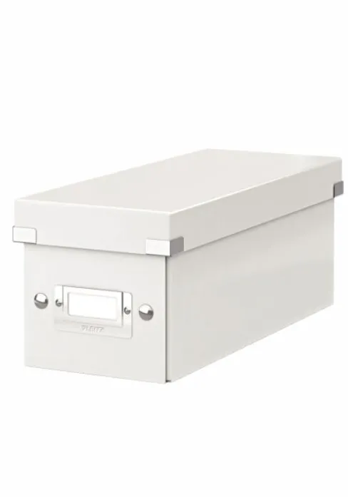 Leitz Cutie pentru 30/60 CD-uri cu carcasa Jewel/Slim, Leitz Click Store, carton laminat - alb