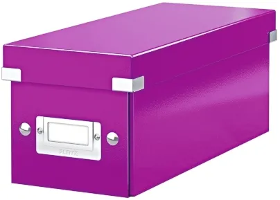 Leitz Cutie pentru 30/60 CD-uri cu carcasa Jewel/Slim, Leitz Click Store, carton laminat - mov