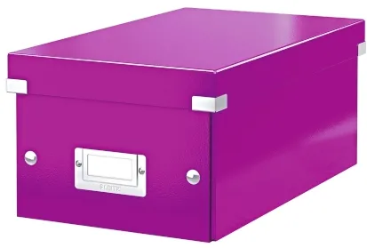 Leitz Cutie pentru 20/40 DVD-uri cu carcasa Jewel/Slim, Leitz Click Store, carton laminat - mov