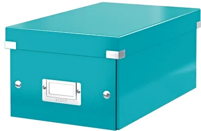 Leitz Cutie pentru 20/40 DVD-uri cu carcasa Jewel/Slim, Leitz Click Store, carton laminat - turcoaz