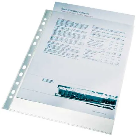 Esselte Folie protectie pentru documente, 55 microni, 100folii/set, Esselte - cristal