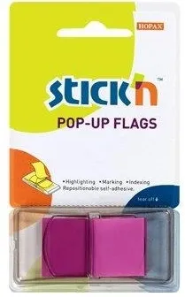 Hopax Film index autoadeziv 45 x 25mm, 50 file/set, cu dispenser, Stick'n Pop-up - mov