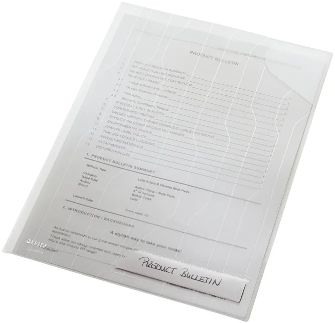 Leitz Mapa cu eticheta, 5 buc/set, Leitz Combi File - transparent