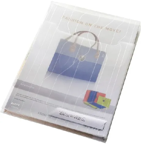 Leitz Mapa cu burduf si eticheta, 3 buc/set, Leitz Combi File Jumbo - transparent