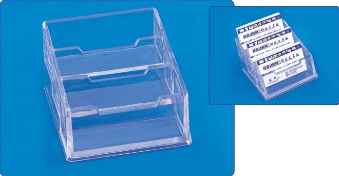 Kejea Suport plastic pentru 3 seturi carti de vizita, pentru birou, Kejea - transparent