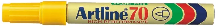 Artline Permanent marker Artline 70, corp metalic, varf rotund 1.5mm - galben