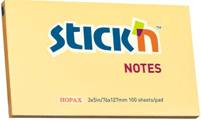 Hopax Notes autoadeziv 76 x 127 mm, 100 file, Stick'n - portocaliu pastel
