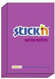 Hopax Notes autoadeziv 76 x 51 mm, 100 file, Stick'n - mov neon