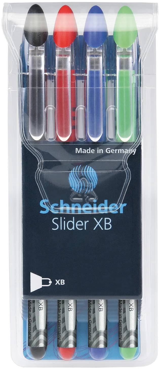 Schneider Pix Schneider Slider Basic XB, rubber grip, 4 culori/set - (N, R, A, V)