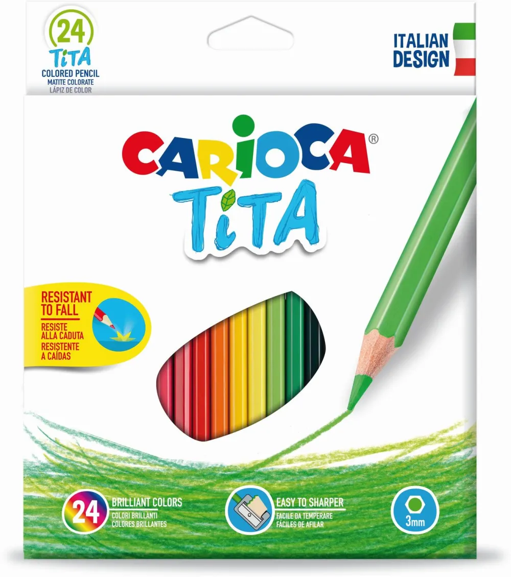 Carioca Creioane colorate, hexagonale, 24 culori/cutie, CARIOCA Tita