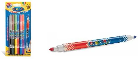 Carioca super lavabila, bicolor, 6 buc/blister, CARIOCA Bi-color