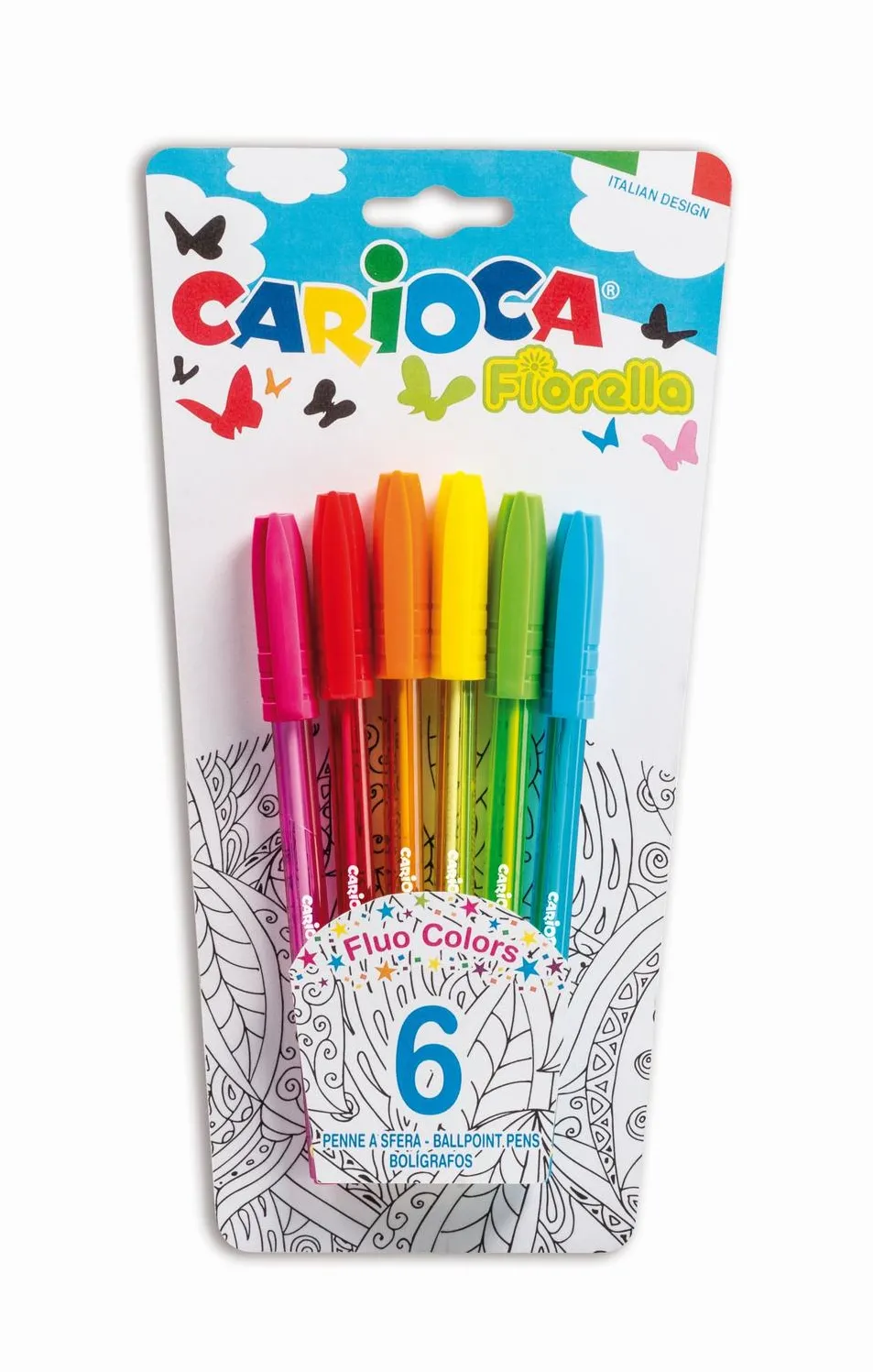Carioca Pix cu cerneala fluorescenta, 6 buc/blister, CARIOCA Fiorella