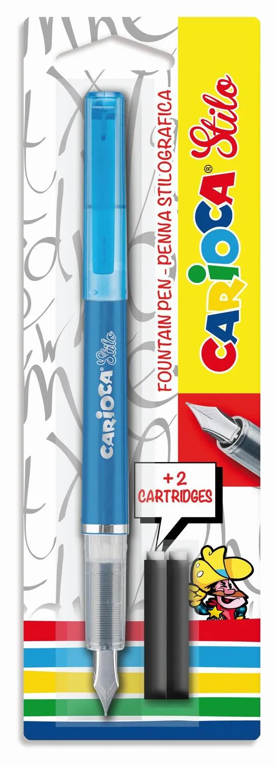 Carioca Stilou cu cartus cerneala, + 2 rezerve/blister, CARIOCA Stilo