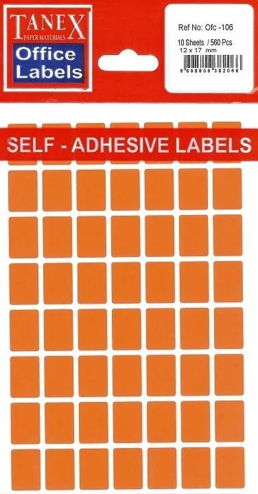Tanex Etichete autoadezive albe, 12 x 17 mm, 560 buc/set, Tanex