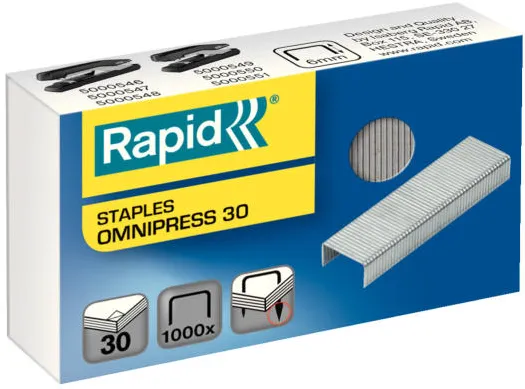 Rapid Capse Rapid, 1000 buc./cutie pentru capsator Rapid Omnipress 30 coli