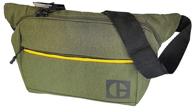 Caterpillar Borseta Code - Hex Parkour, material 420D hexagonal, buzunar cu fermoar - verde masliniu