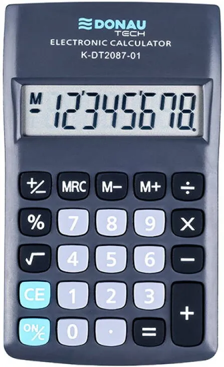 Donau Tech Calculator de buzunar, 8 digits, DONAU Tech DT2087 - negru