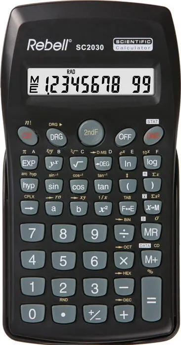 Rebell Calculator stiintific, 10 digits, 136 functii, 141 x 75 x 15 mm, Rebell - negru
