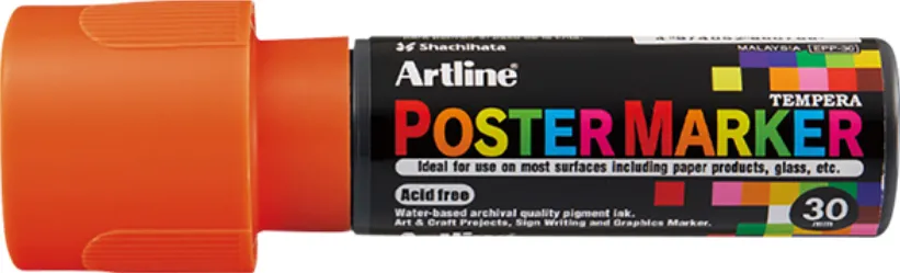 Artline Marker pentru poster ARTLINE, corp plastic, varf tesit 30mm - portocaliu fluorescent