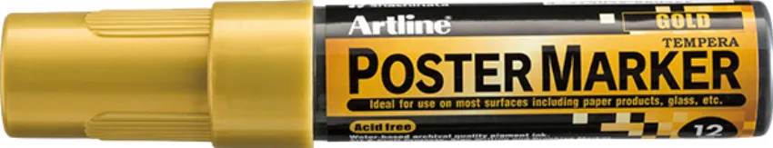 Artline Marker pentru poster ARTLINE, corp plastic, varf tesit 12mm - auriu