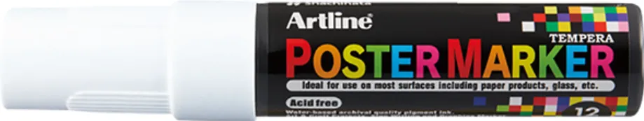 Artline Marker pentru poster ARTLINE, corp plastic, varf tesit 12mm - alb