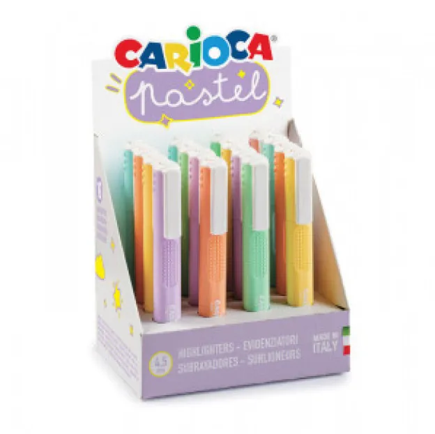 Carioca Display textmarkere CARIOCA, culori pastelate, 16 buc/display