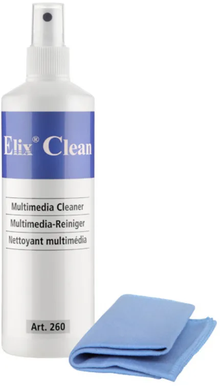 Solutie de curatare ELIX Clean Set curatare monitoare TFT/LCD/notebook (spray 250ml, + laveta microfiber 40 x 40cm), ELIX Clean