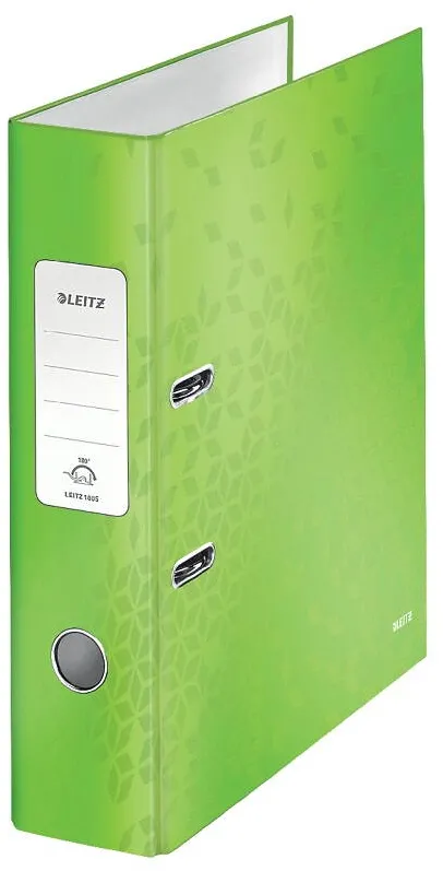 Leitz Biblioraft LEITZ 180 WOW, carton laminat, partial reciclat, FSC, A4, 80 mm, verde