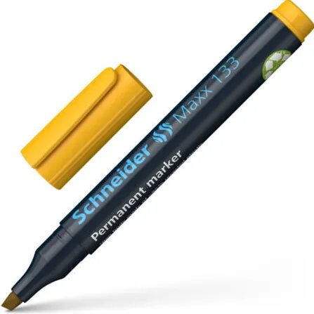Schneider Permanent marker SCHNEIDER Maxx 133, varf tesit 1+4mm - galben