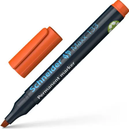 Schneider Permanent marker SCHNEIDER Maxx 133, varf tesit 1+4mm - portocaliu