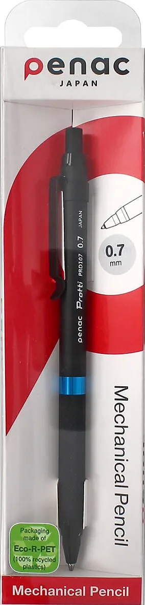 Penac Creion mecanic profesional PENAC Protti PRD-107, 0.7mm, corp metalic, varf retractabil, negru/bleu,