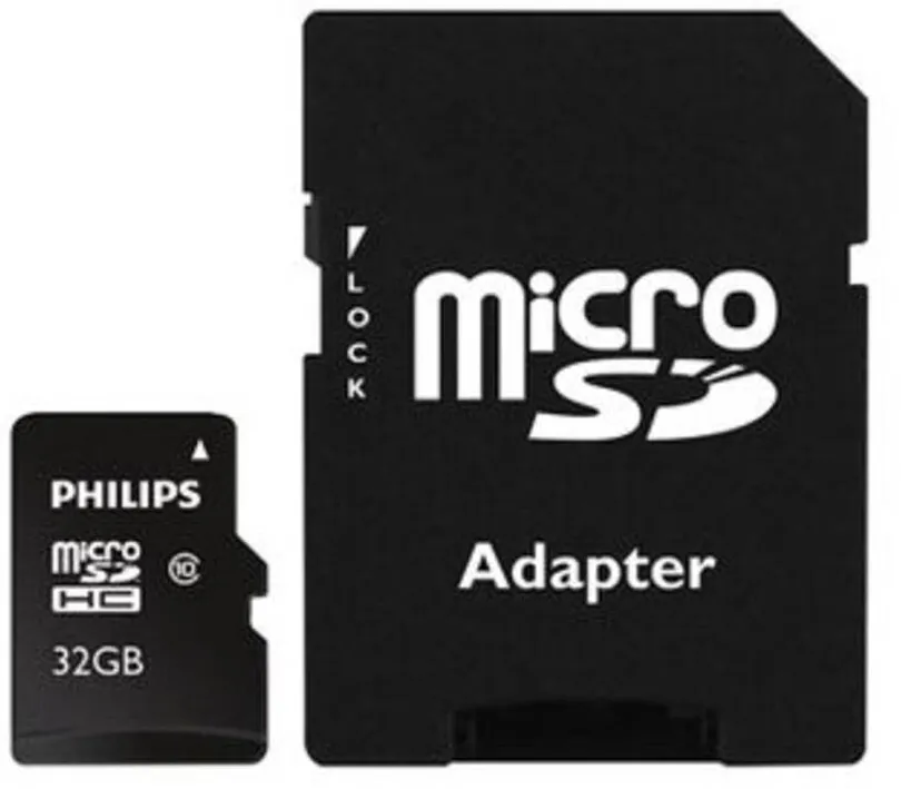 Card de Memorie Philips Card memorie Micro SDHC, cu adaptor SD, clasa 10, PHILIPS - 32GB