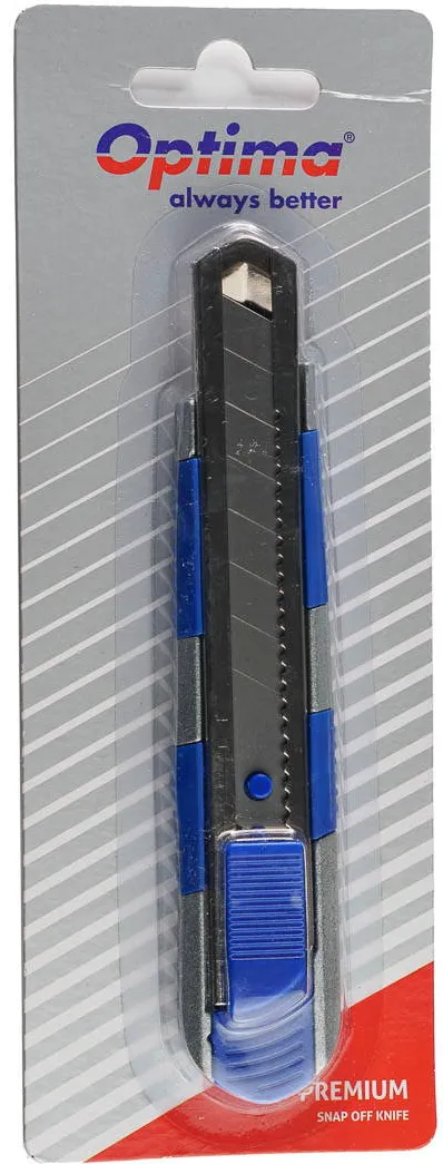 Cuttere OPTIMA Cutter Optima Premium, lama 18mm otel carbon, sina metalica, zinc cu rubber grip