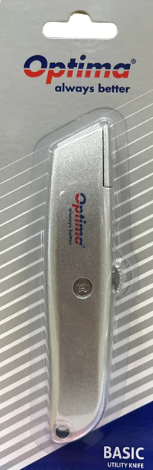 Cuttere OPTIMA Cutter Optima Basic, lama trapezoidala SK5, aluminiu