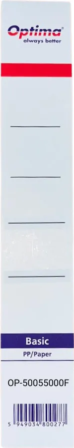 Optima Etichete albe pentru biblioraft 50 mm, 10/set, Optima