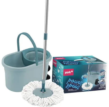 York Mop rotativ cu galeata, storcator cu pedala, York Spin