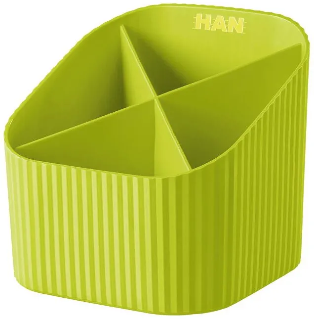 HAN Suport pentru instrumente de scris, 4 compartimente, HAN X-Loop Trend-Colours - lemon