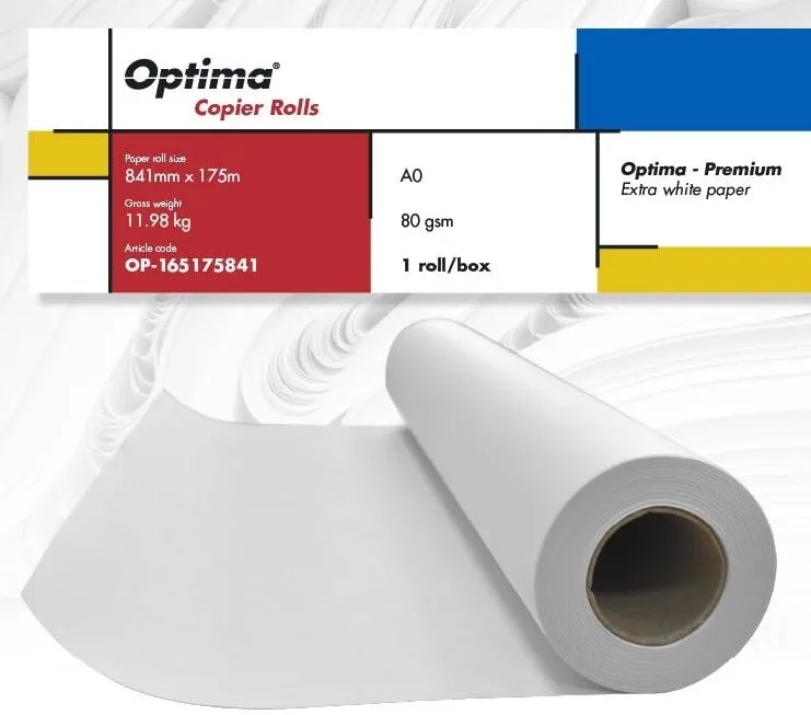 Role plotter Optima Rola copiator A0, 80gr, 841mm x 175m, Optima Premium