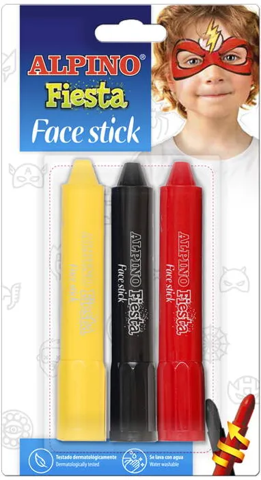 Alpino Creioane machiaj, 3 cul/blister, ALPINO Fiesta - Boys
