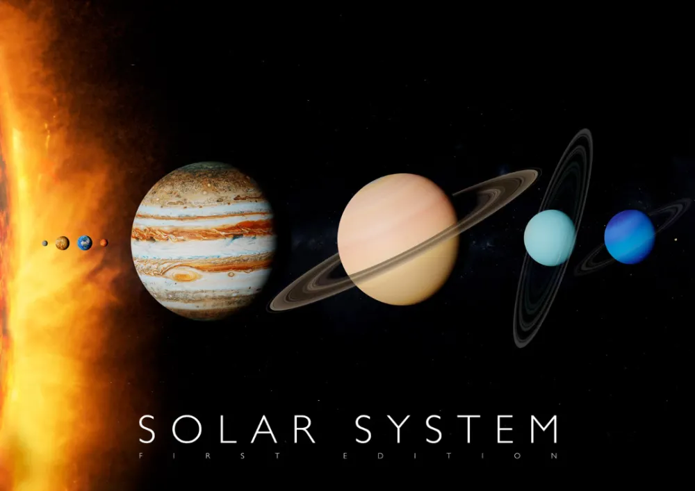 Edtech Poster AR (Realitate Augmentata), Curiscope Multiverse, Sistemul Solar, format A1