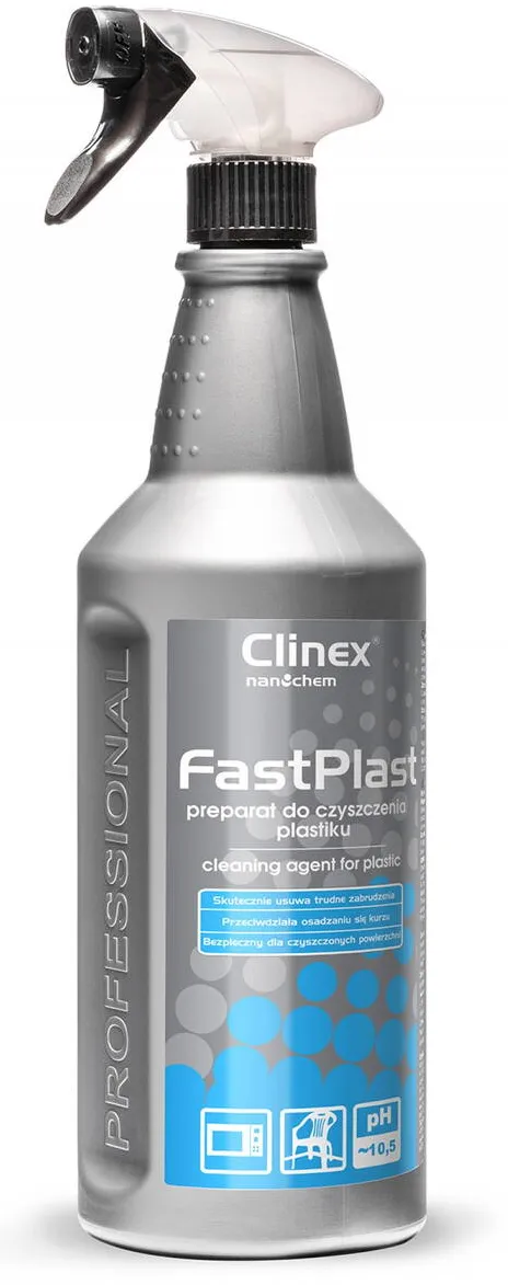Clinex FastPlast, 1 litru, cu pulverizator, solutie pentru curatare suprafete din plastic