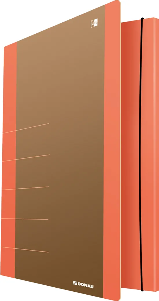 DONAU Mapa din carton, cu elastic, 500gsm, 250 x 350mm, DONAU Life - margine orange