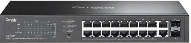 Switch TP-Link Switch TP-LINK Omada 20-Port, 16 porturi RJ45 PoE+, 2 sloturi SFP, 40 Gbps